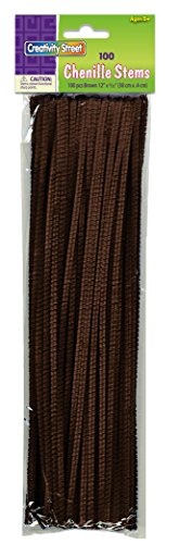Product Cover Creativity Street Chenille Stems/Pipe Cleaners 12 Inch x 4mm 100-Piece, Brown