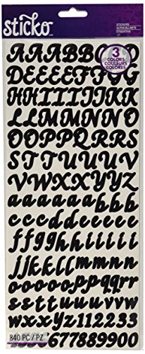 Product Cover Sticko Letters/Numbers Sticker Value Pack, Black, Gold and Silver, 840-Pack