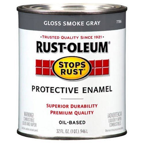 Product Cover Rust-Oleum 7786502 Protective Enamel Paint Stops Rust, 32-Ounce, Gloss Smoke Gray
