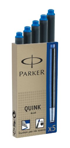 Product Cover Parker S0116210 Quink Fountain Pen Refills, Long Cartridges Box of 5