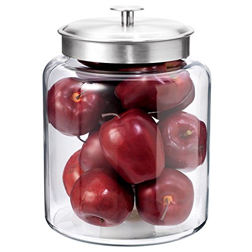 Product Cover Anchor Hocking Montana Glass Jar with Fresh Stainless Steel  Sealed Lid, Brushed Metal, 2 Gallon - 91523