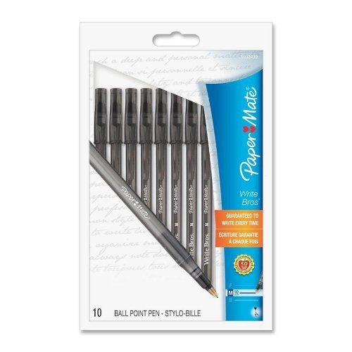 Product Cover Paper Mate Write Bros. Stick Medium Tip Ballpoint Pen, 10 Black Ink Pens(9333499)