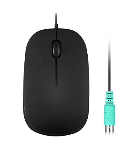 Product Cover Perixx PERIMICE-201P B, Wired PS/2 Mouse - 3 Button - 800dpi Optical Resolution - Illuminated Wheel - 5 Ft Cable - Black