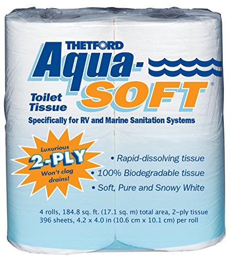 Product Cover Aqua-Soft Toilet Tissue - Toilet Paper for RV and marine - 2-ply - Thetford 03300 (Pack of 4)