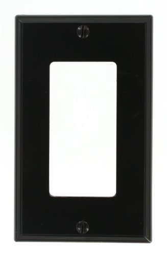 Product Cover Leviton 80401-NE 1-Gang Decora/GFCI Device Wallplate, Standard Size, Thermoplastic Nylon, Device Mount, Black