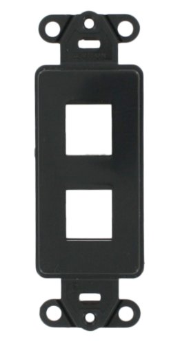 Product Cover Leviton 41642-E QuickPort Decora Insert, 2-Port, Black