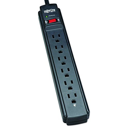 Product Cover Tripp Lite 6 Outlet Surge Protector Power Strip, 6ft Cord, 790 Joules, Black, & $20,000 INSURANCE (TLP606B)