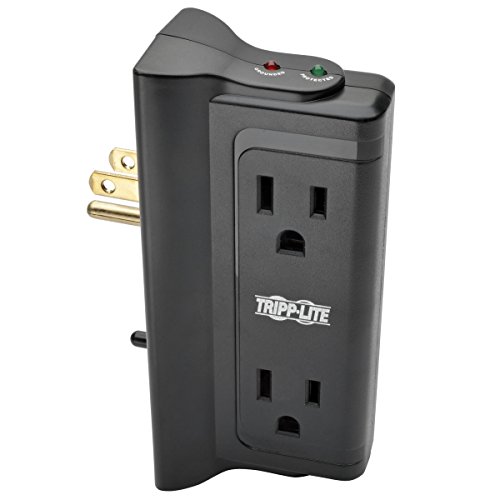 Product Cover Tripp Lite 4 Side Mounted Outlet Surge Protector Power Strip, Direct Plug In, Black, & $25,000 INSURANCE (TLP4BK)