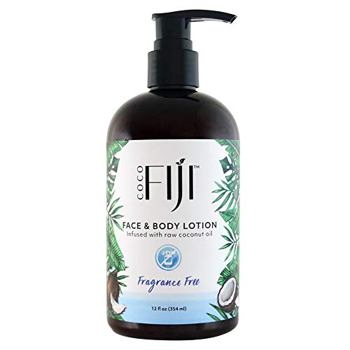 Product Cover Coco Fiji, Coconut Oil Infused Face & Body Lotion, Fragrance Free 12oz