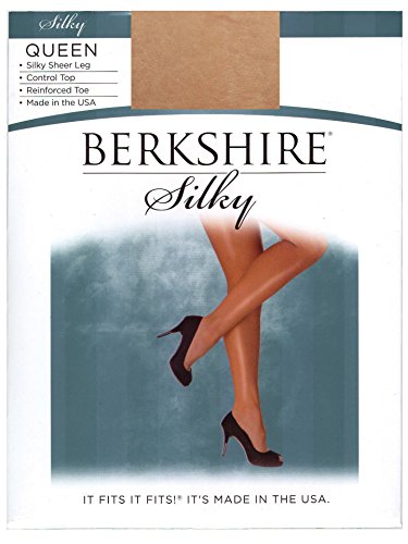Product Cover Berkshire Women's Plus-Size Queen Silky Sheer Control Top Pantyhose - Reinforced Toe, Natural Tan, 3X-4X