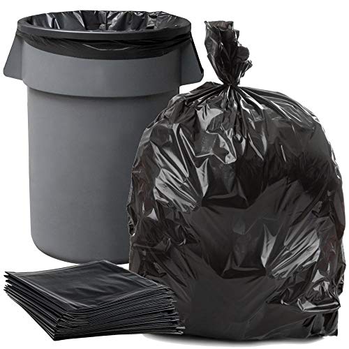 Product Cover Plasticplace 55-60 Gallon Trash Bags │ 1.5 Mil │ Black Heavy Duty Garbage Can Liners │ 38