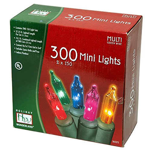 Product Cover Holiday Wonderland's 300-Count Mini Multi Color Christmas Light Set