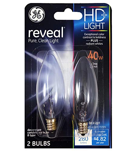 Product Cover GE Lighting 48701 40-Watt Reveal Blunt Tip B10, 2-Pack