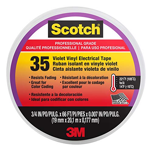 Product Cover Scotch #35 Vinyl Electrical Tape, 11271-BA-5, 3/4 in x 66 ft x 0.007 in, Violet