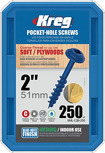Product Cover Kreg SML-C2B-250 Blue-Kote Weather Resistant Pocket Hole Screws - 2