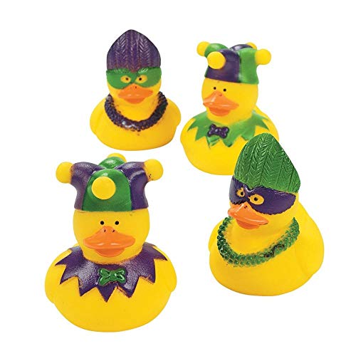 Product Cover One Dozen (12) Rubber Duckie Ducky Duck MARDI GRAS Party Favors