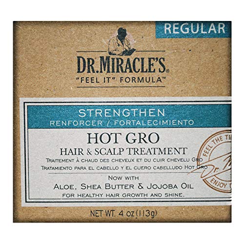 Product Cover Dr. Miracle's Hot Gro Hair and Scalp Treatment - For Healthy Hair Growth & Shine, Contains Aloe, Shea Butter, & Jojoba Oil, Strengthens, Moisturizes & Conditions, 4 oz