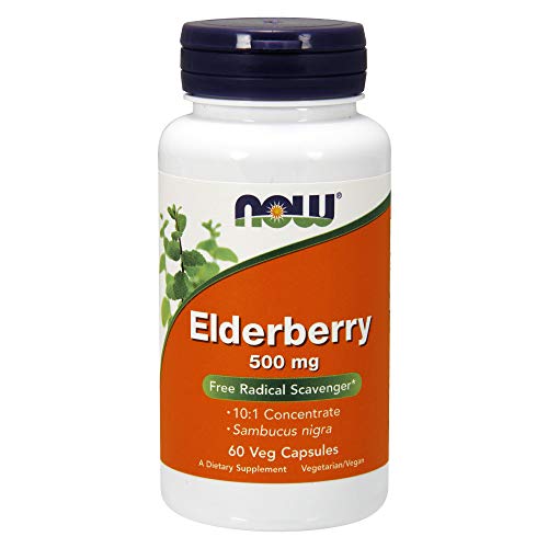 Product Cover NOW Supplements, Elderberry (Sambucus nigra)500 mg, 10:1 Concentrate, 60 Veg Capsules