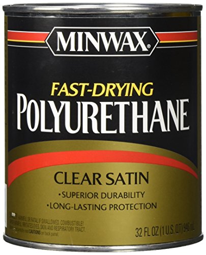 Product Cover Minwax 63010444 Fast Drying Polyurethane Clear Finish, quart, Satin