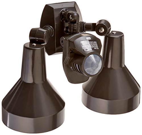 Product Cover RAB Lighting STL360H Super Stealth 360 Sensor with Twin Precision Die Cast H101 Deluxe Shielded Bell Floods, 360 Degrees View Detection, 1000W Power, 120V, Bronze Color