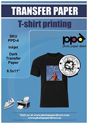 Product Cover PPD Inkjet Iron-On Dark T Shirt Transfers Paper LTR 8.5x11
