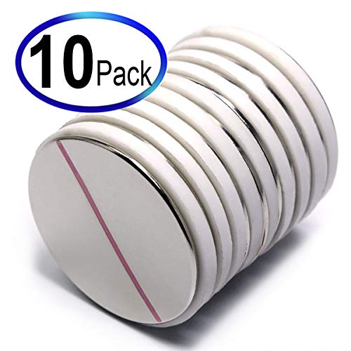 Product Cover Super Strong Neodymium Magnets | Powerful Disc Rare Earth Magnets | Super Strong Magnets in Various Dimensions and Patterns (Neodymium Magnets 1.5x1/16 10 pks)