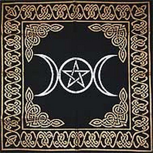 Product Cover Altar Tarot Cloth: Triple Goddess With Pentagram - 24