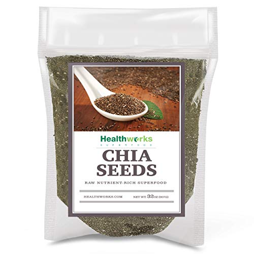 Product Cover Healthworks Chia Seeds Raw (32 Ounces / 2 Pounds) | Pesticide-Free, Premium & All-Natural | Contains Omega 3, Fiber & Protein | Great with Shakes, Smoothies & Oatmeal