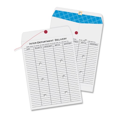 Product Cover Quality Park Inter-Department Envelopes, String-and-Button, White, 10 x 13, 100 per Box, (63663)
