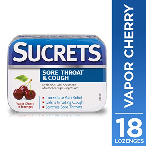 Product Cover Sucrets Sore Throat Lozenges, Wild Cherry Flavor, 18 Count
