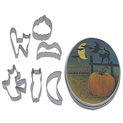 Product Cover R&M International 1979 Mini Halloween Cookie Cutters, Bat, Pumpkin, Owl, Moon, Cat, Flying Witch, 6-Piece Set