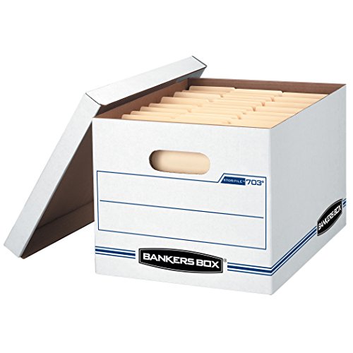 Product Cover Bankers Box STOR/FILE Storage Boxes, Standard Set-Up, Lift-Off Lid, Letter/Legal, 6 Pack (57036-04)