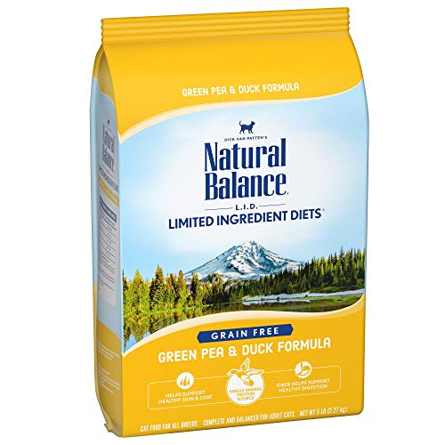 Product Cover Natural Balance L.I.D. Limited Ingredient Diets Dry Cat Food, Green Pea & Duck Formula, 5 Pounds, Grain Free
