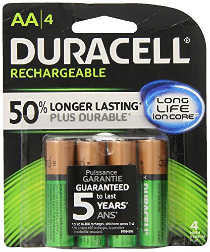 Product Cover Duracell Rechargeable AA Batteries 4 Count (Packaging May Vary)