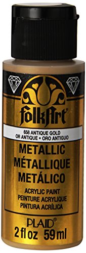 Product Cover FolkArt Metallic Acrylic Paint in Assorted Colors (2 oz), 658, Antique Gold