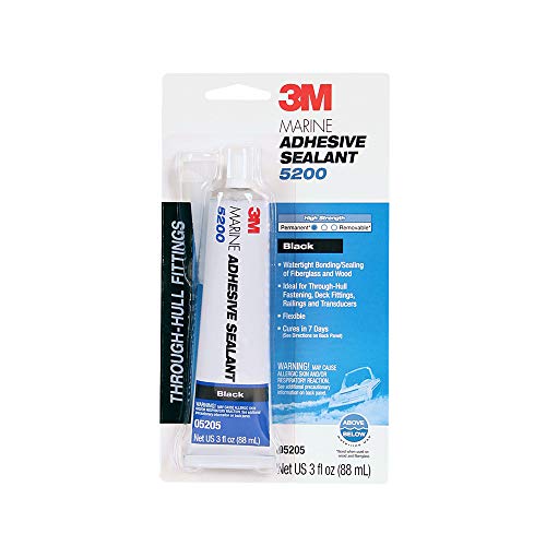 Product Cover 3M Marine Adhesive Sealant 5200 - Permanent Bonding and Sealing for Boats and Marine Applications - Black - 3 Ounces