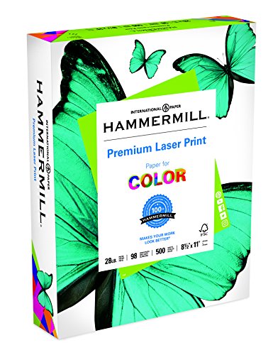 Product Cover Hammermill Paper, Premium Laser Print Paper, 8.5 x 11 Paper, Letter Size, 28lb Paper, 98 Bright, 1 Ream / 500 Sheets (125534R) Acid Free Paper