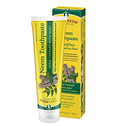 Product Cover TheraNeem Neem Toothpaste, Mint | Supports Healthy Teeth and Gums and a Fresh Mouth | Fluoride Free and Vegan | 4.23 oz