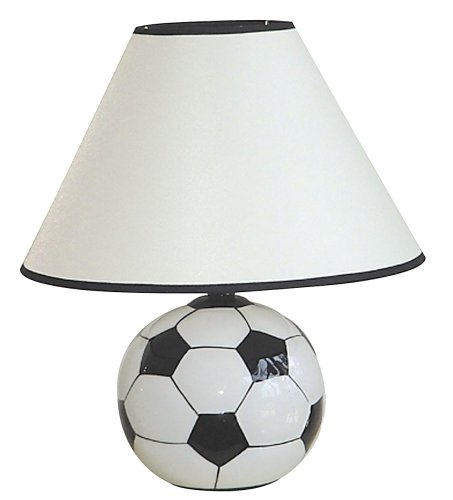 Product Cover ORE International 604SC Ceramic 60-Watt Soccer Table Lamp, White