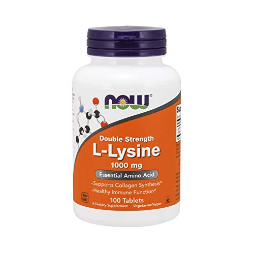 Product Cover NOW Supplements, L-Lysine (L-Lysine Hydrochloride) 1,000 mg, Double Strength, Amino Acid, 100 Tablets