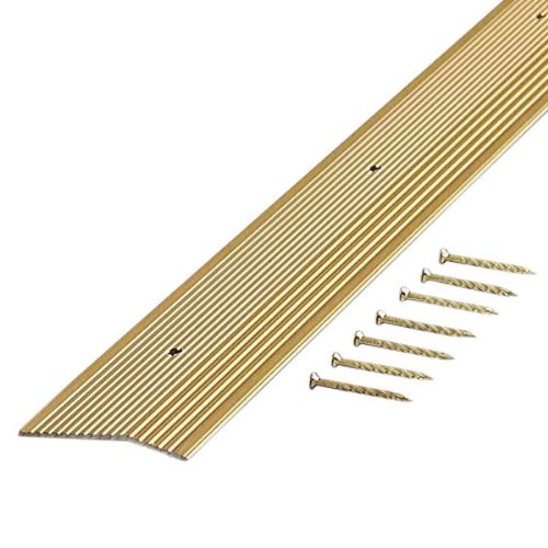 Product Cover M-D Building Products 79244 Extra Wide Fluted 2-Inch by 36-Inch Carpet Trim, Satin Brass