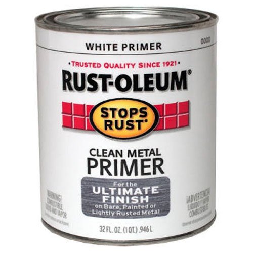 Product Cover Rust-Oleum 7780502 Protective Enamel Paint Stops Rust, 32-Ounce, Flat White Clean Metal Primer