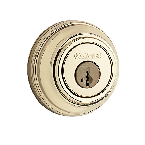 Product Cover Kwikset 980 Single Cylinder Deadbolt featuring SmartKey in Polished Brass