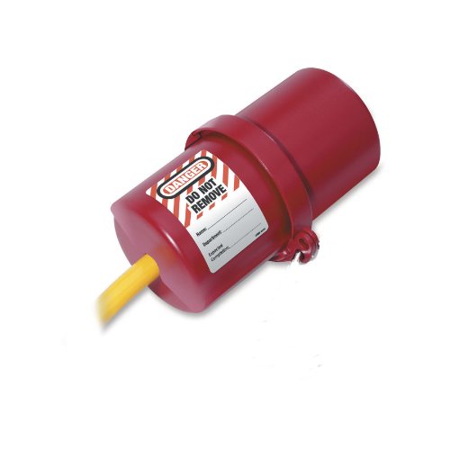 Product Cover Master Lock Lockout Tagout Device, Rotating Electrical Plug Lockout Device, 220 to 550 Volts, Large, 488