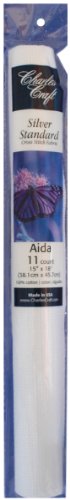 Product Cover DMC TC8136-6750 Silver Label Aida Cloth with Soft Tube, White, 15 by 18-Inch, 11-Count