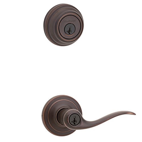 Product Cover Kwikset 991 Tustin Entry Lever and Single Cylinder Deadbolt Combo Pack featuring SmartKey in Venetian Bronze