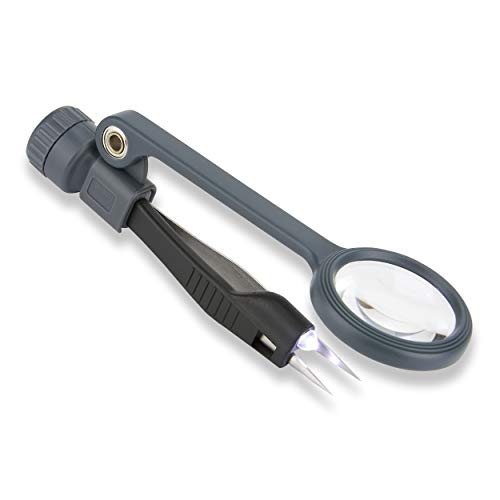 Product Cover Carson Lighted MagniGrip 4.5x LED Lighted Magnifier with Precision Tweezers (MG-88)