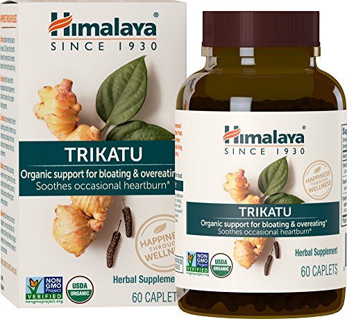 Product Cover Himalaya Organic Trikatu with Ginger and Long Pepper for Gas, Bloating and Occasional Heartburn Relief, 690 mg, 60 Caplets, 2 Month Supply