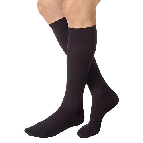 Product Cover JOBST Relief Knee High 20-30 mmHg Compression Socks, Closed Toe, Black, X-Large Full Calf,1 Count