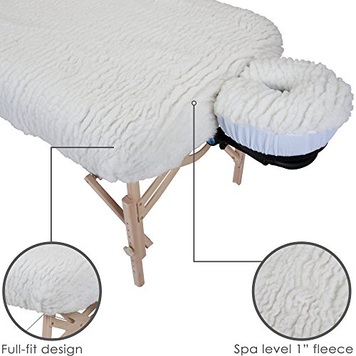 Product Cover EARTHLITE Massage Table Fleece Pads - Different Styles & Sets - Cover Your Massage Table & Face Cradles in Cozy, Warm Fleece, Deluxe Set